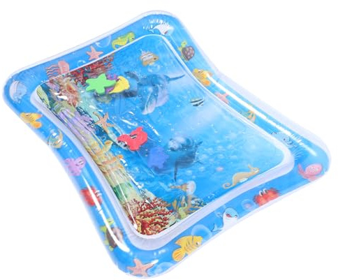 TOYANDONA 1 Stück kreative Babyunterlage wasserspielmatte für -planschbecken babyswimmring sensorisches Stimulationskissen für Aktivität aufblasbares kriechendes Wasserkissen Blue