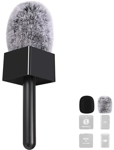 Haomuren Mikrofonständer für DJI/Rode/Lark m1/m2, Interview-Handständer für Lavalier-Mikrofon mit Pop-Filter/Windschutz/Kanalflaggenbox, Mikrofon-Rig für Vlogging, Berichte, Podcasts, YouTube
