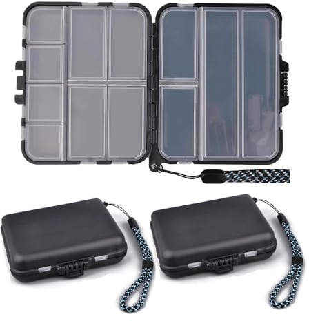 Caja de cebo para pesca, 3 unidades, 2 tamaños, doble capa, caja de aparejos, caja de pesca de doble cara, accesorios para almacenar señuelos de pesca