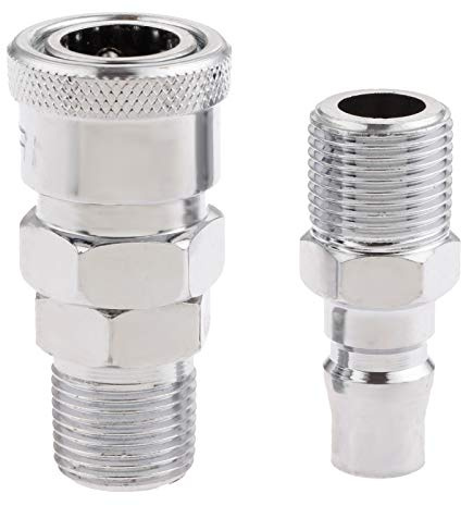 Air Line Hose Fittings 3/8 BSP Male Thread Quick Release Coupler Connector-Pack of 2