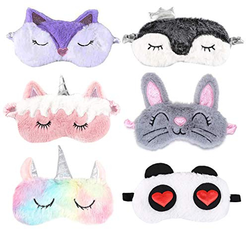 6 confezioni di maschera per gli occhi per il sonno degli animali adulti