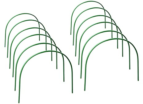 RTWAY 12 aros de invernadero, túnel de cultivo sin óxido, accesorios de invernadero, tela de jardín, túnel de crecimiento de plantas, con revestimiento de plástico, para jardín, estacas de jardín