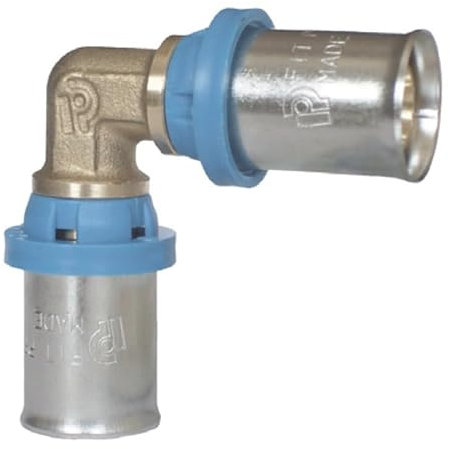 Raccordo curva gomito 90° doppio per tubo multistrato a pressare (Ø32 x Ø32)