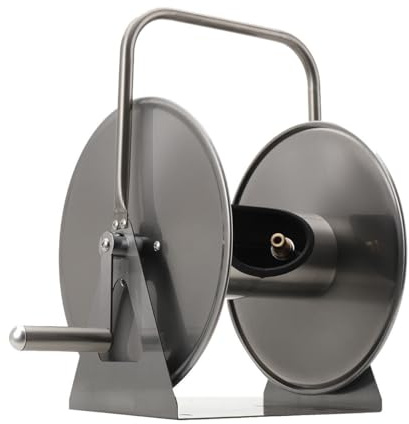 YILIKISS Professional Metal Hose Reel, Essential Garden Accessory for Neat Hose Storage, Wall-Mounted or Freestanding Garden Hose Reel, 27.5 * 20 * 43cm