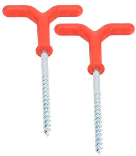 equlup 2 Stück Eisbohrer-Schnecken, Edelstahl-Angelrutenhalter Winter-Angeln Zeltheringe Nagel-EIS-Anker-Set Outdoor-Angelzubehör für Angeln, Camping und Andere Outdoor-Sportarten