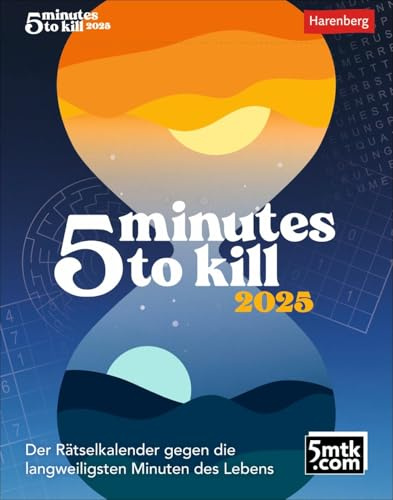 5 minutes to kill - Kalender 2025 - Harenberg-Verlag - Wissenkalender - Tagesabreißkalender mit kurzweiligen Rätsel-Fragen mit Spaßgarantie - 11 cm x 14 cm