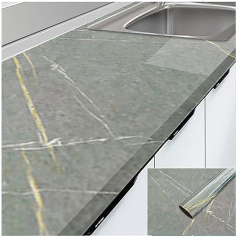 Papel tapiz de cocina autoadhesivo para cubrir encimeras, impermeable, papel de vinilo para muebles de cocina (color: #10, tamaño: 0,6 x 3 m)