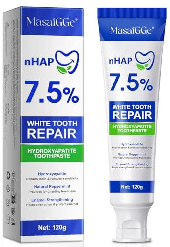 Hydroxyapatite Toothpaste for Enamel Protection and Tooth Strengthening, Whitening Sensitive Toothpaste, Gum Repair for Receding Gums, Daily Use for Oral Care Deep Cleaning, Natural Fresh Mint Flavor