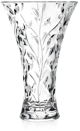 Lorren Home Trends Crystal Laurus Vase 11-Made In Italy