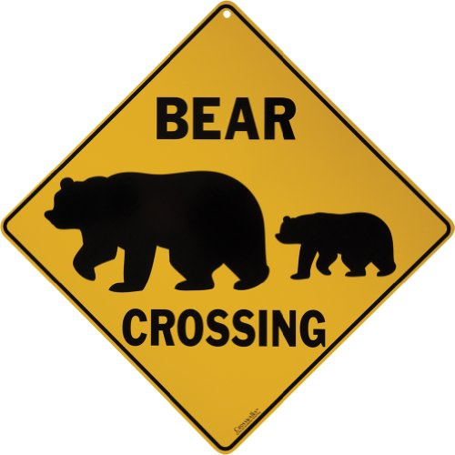 CROSSWALKS Bear Silhouette Crossing 12 X 12 Aluminum Sign (X210)