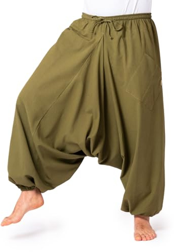 PANASIAM Aladin Pants Cotton 'Nature', Olive Green, L