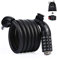 Cadenas de Vélo, BIGO 180cm x 12mm Câble Antivol pour Vélo/Scooter/Motos/Portail Vélo, avec 5 chiffres intelligente Code et vélo titulaire, Couleur Noir
