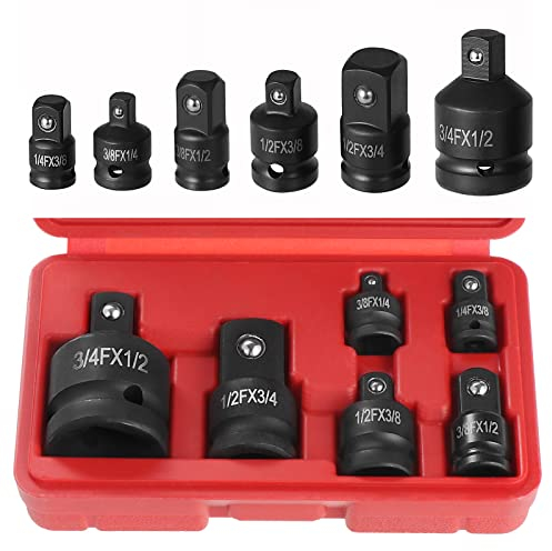 Knpwer 6 Pcs Jeu de Douilles à Chocs avec Adaptateurs Réducteurs pour Clé à Douille