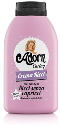 Adorn Ricci Senza Capricci Crema ricci anticrespo (200 ml), Trattamento curly hair per uno styling ordinato e definito, Trattamento capelli idratante per una chioma morbida e luminosa