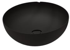 LEMONBATH - Lavabo Sobre Encimera Redondo Negro Mate - Medidas 40 x 40 x 15,5 cm - Lavabo de Ceramica para colocar Sobre Encimera de Mueble Baño - Lavamanos para Grifo Alto