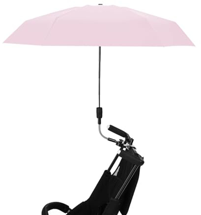 Paraguas para Silla de 35 Pulgadas con Abrazadera Universal Protecciones Solares Clip a Prueba de Lluvia en la Playa Paraguas para Silla de Ruedas Paraguas Portátil Al Aire Libre para Silla de(Rosa)