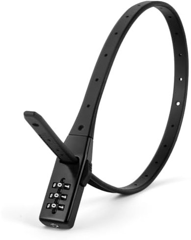 Flintronic Multi-use Security Tie & Bike Lock, Combi Zip Lock, 3-Wheel Recodable Combination, fit for Cycle/Helmet/Buggy Lock, Black