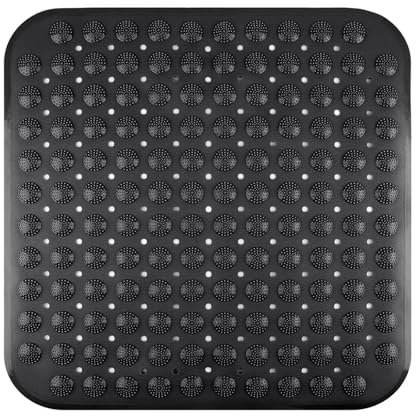 Tappetino Doccia, 48 x 48 cm Tappetino Antiscivolo con Ventose, Tappetino Antiscivolo in PVC,Tappetino per Doccia Quadrato Antiscivolo, Lavabile in Lavatrice, per Doccia, Nero