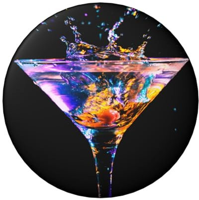 Un badge circulaire imprimé verre de cocktail, robuste et durable, parfait pour les cadeaux personnalisés et la décoration de vêtements, taille unique