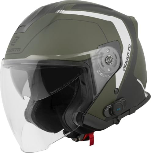 Bogotto H586 BT Illus Bluetooth Jethelm, schwarz matt/grün, S
