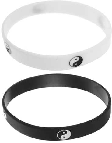 MOTHNUR 2Pcs Tai Chi Wristbands Silicone Bracelets Silicone Sports Arm Exercise Wristband Bracelets Accessories Dance Sports Daily Use Couples