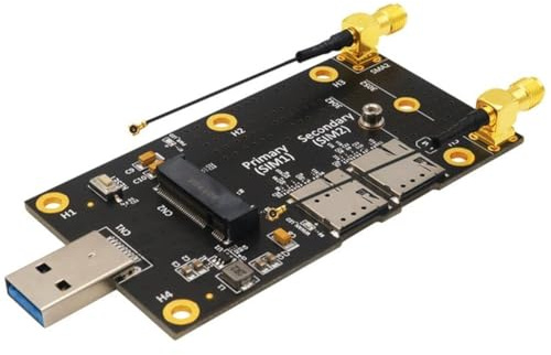 Agwuoetr NGFF M.2 Key B to USB 3.0 Adapter Expansion Carte pour Le Module 3G / 4G / 5G M.2 Carte WiFi Double Nano SIM Card Slot 5G Antenne