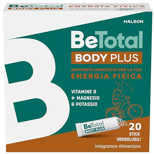 Be-Total Body Plus, Integratore Alimentare a base di vitamine del gruppo B, con Magnesio e Potassio contro stanchezza e debolezza muscolare, 20 Bustine