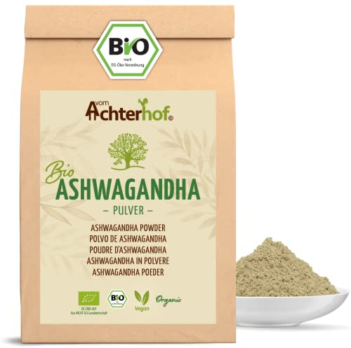 Ashwagandha Pulver BIO 500g | fein gemahlene Ashwagandhawurzel | in Bio-Qualität | 100% naturrein | ideal zur Zugabe in Smoothies, Säfte, Goldene Milch, Moon Milk & Co | vom Achterhof