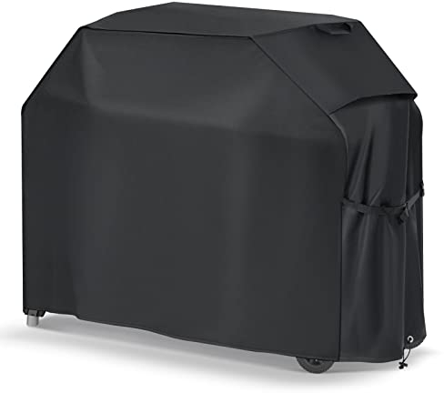 BBQ Cover, BBQ Covers Waterproof Heavy Duty Large 600D with Handle Vent Strap Drawstring Buckle Large BBQ Cover Rip-proof Dust-proof Anti-UV for Weber Brinkmann Outback Char Broil etc (150x63x119cm)