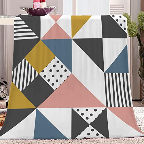 Coperta Pile 130x150 cm patchwork colorato Coperta Plaid di Peluche Flanella Letto Singolo per Bambini, Doppio Strato Coperta Termica in Microfibra per Plaid Divano Copriletto