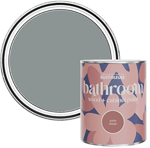 Rust-Oleum Grey Moisture Resistant Bathroom Wood and Cabinet Paint in Satin Finish - Slate 750ml