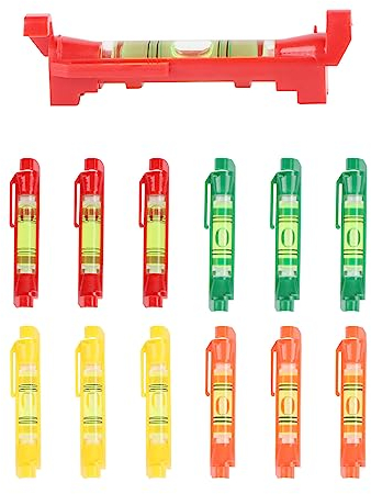 Livella Bolla,12 Pezzi Livella ad Acqua per Corde Mini Livella a Bolla per Muratura, Idraulica, Grondaie e Piastrellatura