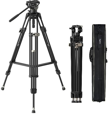 SmallRig AD-80 FreeBlazer Heavy-Duty Aluminum Alloy Tripod System, 75 Video Tripod with Fluid Head, One-Step Height Adjust, Dual-Mode QR Plate, Load up to 17lbs - 4163