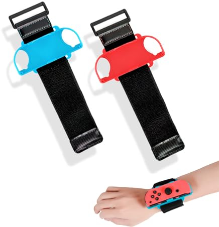 JINJUMEI 2 stycken armband för Just Dance 2024 2023 2022 2021, justerbart elastiskt armband kompatibelt med Nintendo Switch Joy Con Controller sportspel för vuxna barn