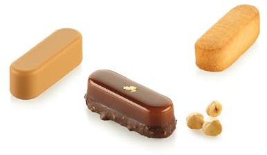 silikomart Stampi in Silicone per Dolci – Éclair XS 14 – 55X17 H 17 MM - Accessori Professionali per Natale e Pasticceria - Stampini Monoporzione per Dolci Forno