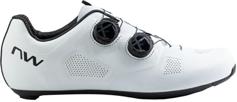 Northwave Revolution Wide - Zapatillas de Ciclismo Carretera Hombre | Zapatos Bici de Ruta de Alto Rendimiento Blanco 43