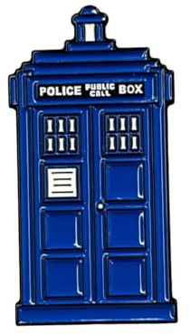 GBJUK Emaille-Anstecknadel mit Tardis-Polizeikasten, mit Schmetterlingsverschluss auf der Rückseite, Blau, Width: 15mm x Height: 30mm, Metall, 0