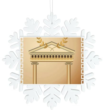 Antike Gebäude Schneeflocke Form Weihnachtsbaum Anhänger Weihnachtsschmuck Handwerk Dekorationen mit Lanyards Neuartige Party Dekorationen