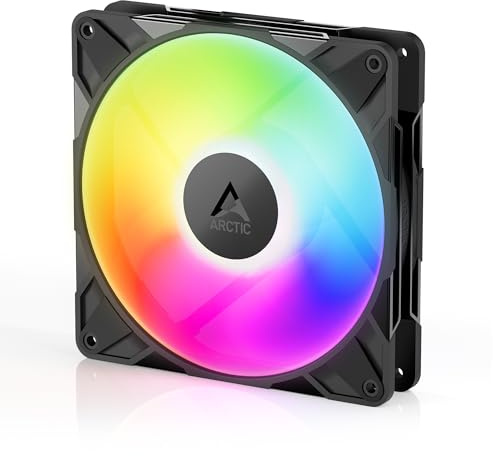 ARCTIC P14 Pro A-RGB - Potente Ventilador de Caja PC Premium, Case Fan PWM 140 mm, Divisor de Cable en Y, 400–2500 rpm, 0 rpm <5% PWM, RGB digital 5V, Rodamiento fluidodinámico, 4 Pines - Negro