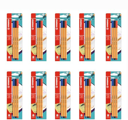 STABILO - Fineliner - point 88-10x 3er Pack - rot, blau, schwarz