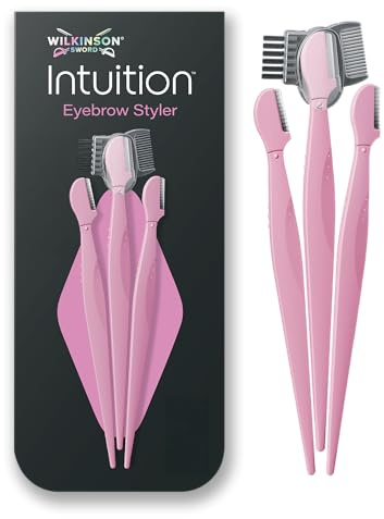 Wilkinson Sword Intuition Eyebrow Styler, rasoir professionnel femme pour sourcils avec 3 accessoires de beauté et 1 rehausse-sourcils