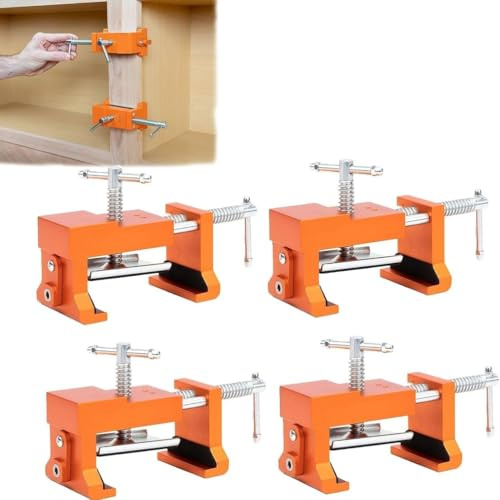 Racocou 4 Pack Heavy Duty Bar Clamps Quick Release F Style Clamps for Woodworking Cabinet Installation Face Frame Assembly Adjustable Up to 300 lbs
