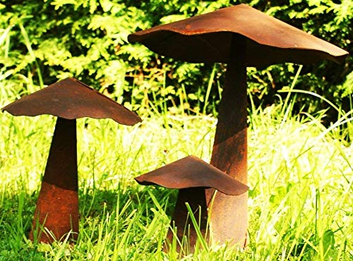 Electype Rost Deko Pilze im 3er Set Gartendeko L