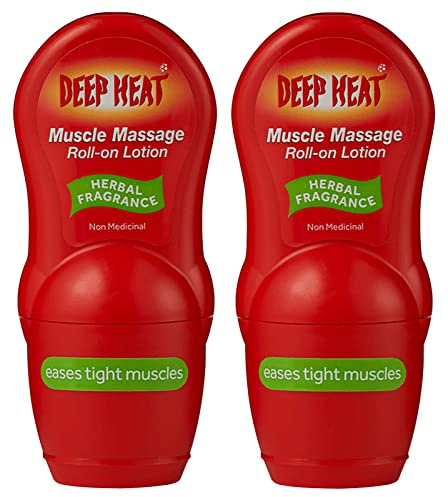 2 lociones enrollables para masaje muscular Deep Heat (fragancia herbal)