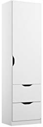 Rauch Möbel Alvara Schrank Drehtürenschrank in Weiß 1-türig mit 2 Schubladen, inklusive Zubehörpaket Basic 1 Kleiderstange, 1 Einlegeboden BxHxT 47x197x54 cm