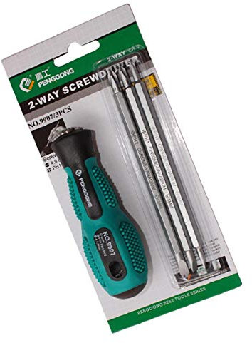 Zonfer Adjustable Screwdriver Set Two-way Slotted Phillips Magnetic Screwdriver Bits All-in-one Appliances Machinery Repair Tools