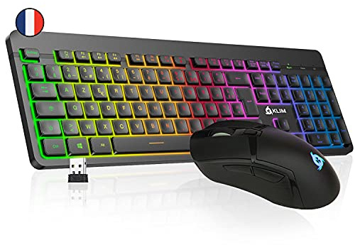 Tandem Ensemble Clavier et Souris - sans Fil AZERTY - Gaming Rétroéclairé