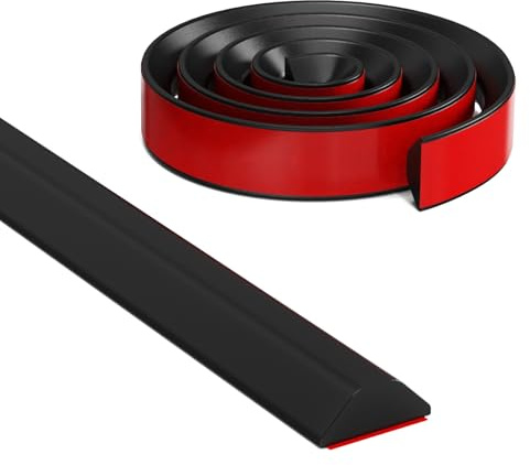 Mxziogr Seuil de douche en silicone, barrières de douche, bandes étanches, autocollantes, pour séparer l'eau et la maintenir à l'intérieur du seuil. (Noir, 85CM)