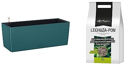 Lechuza 50 Color - Exclusive Sonderfarbe Capri, 50x19x19 cm &%22PON 18Liter%22 Pflanzsubstrat, Neutral