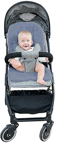 Baby Plüsch Sitzauflage für Kinderwagen Weich Warm Sitzkissen Baby Sitzeinlage Kinderwagenauflage Sportsitz Winter für Buggy Kindersitz Babyschale Fahrradanhänger, Einfache Befestigung, 76 * 37CM